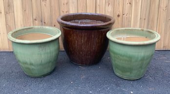 Three Stoneware Planters (CTF30)