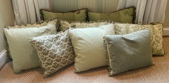 Green Throw Pillows, 9pcs (CTF10)