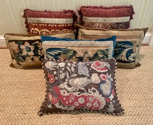 Six Antique Tapestry Throw Pillows (CTF10)