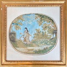 Antique Needlepoint Embroidery Scene (CTF10)