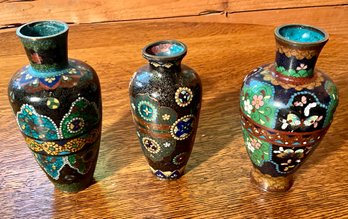 Meiji Cloisonne Vases, 3ps. (CTF10)