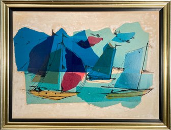 Vintage Serigraph And Mixed Media, Regatta (CTF20)