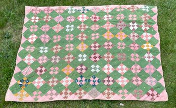 Vintage Hand Sewn Patchwork Quilt (CTF10)