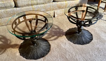 Decorative Round Metal & Glass Side Tables (CTF40)