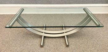 Vintage Chrome And Glass Coffee Table (CTF20)