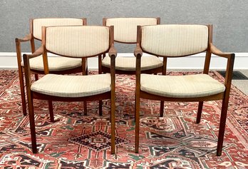 Gunlocke Co. Teak Armchairs, Set Of Four (CTF30)