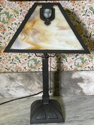 Antique Slag Panel Table Lamp (CTF20)