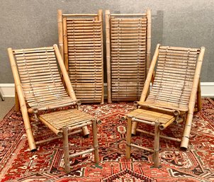 Vintage Bamboo Folding Lounge Chairs (CTF30)