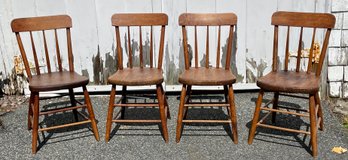 Four Vintage Wooden Chairs (CTF20)