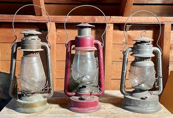 Three Antique Railroad Lanterns (CTF20)