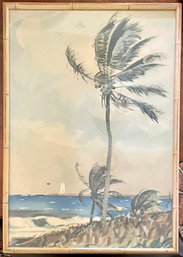 Vintage Winslow Homer Lithograph, Palm Trees, Nassau (CTF10)