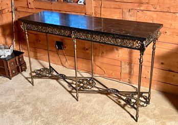 Antique Onyx And Iron Console (CTF60)