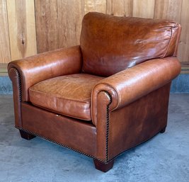 Quality Vintage Brown Leather Club Chair (CTF30)