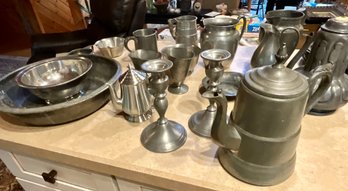 Large Lot Of Vintage Pewter, 33pcs.  (CTF20)