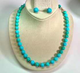 Turquoise Necklace And Earrings (CTF10)