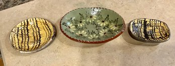 Vintage Redware Dishes, 3pcs. ( CTF10)