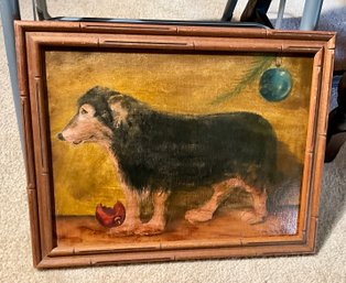 Signed Oil Painting Of Dog (CTF10)