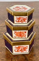 Graduated Royal Crown Derby Porcelain Boxes (CTF10)
