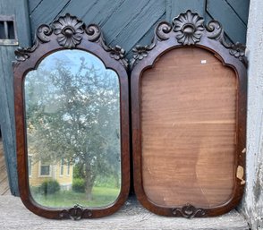 Rare Pair Of 19th C. Mahogany Mirrors (CTF20)