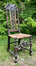 Vintage Carved Wm & Mary Style Side Chair (CTF20)