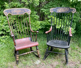 Two Antique Paint Decorated Rocking Chairs (CTF20)