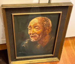 Vintage Signed Oil On Canvas, Portrait Of Man (CTF10)