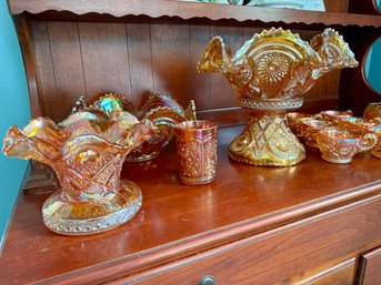 Antique Marigold Carnival Glass