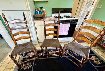 Three Ladder Back Chairs