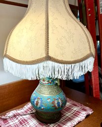 Antique Champleve Lamp