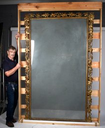 Monumental 19th C. Carved And Gilt French Pier Mirror (CTF200)