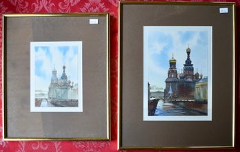 Two Vintage Russian Watercolors (CTF20)