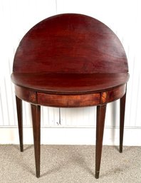 Antique Federal Inlaid Demi-lune Card Table (CTF20)