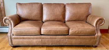 Bradington-Young Brown Leather Sofa (CTF30)