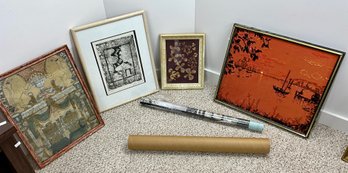 Prints, Mixed Media, Needlework, 5pcs.  (CTF20)