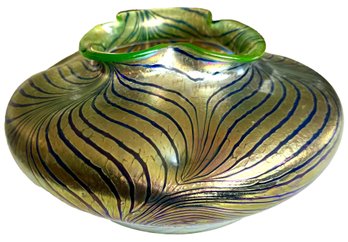 Vintage Loetz Style  Art Glass Bowl