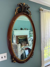 Large Walnut Ornate Wall Mirror