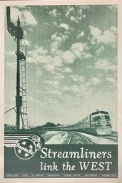 Vintage Santa Fe Streamliners Travel Poster (CTF10)