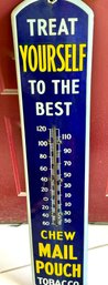 Metal Advertising Sign With Thermometer