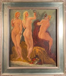 Henri Burkhard Oil, Three Nudes (CTF10)