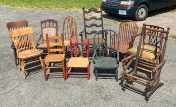 Eleven Vintage And Antique Chairs (CTF50)