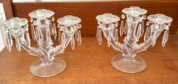 Pr. Glass Candelabras