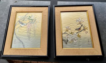 Pr Framed Silk Embroideries, Kyobishi Co. (CTF20)