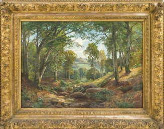 Large Heinrich Boehmer Oil On Canvas, Forest Landscape (CTF40)