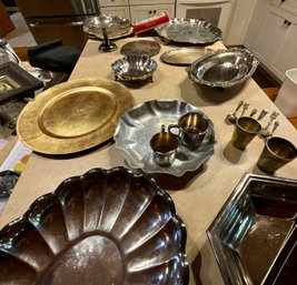 Silver Plate Platters, Trays, Cups (CTF20)