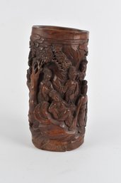 Antique Carved Bamboo Brush Pot (CTF10)