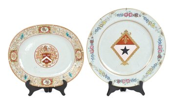 18th C. Chinese Export Armorial Charger And Platter (CTF20)