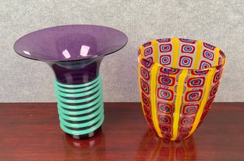 Roffili And Other Colorful Art Glass Vases (CTF20)