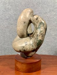 Vintage Carved Stone Abstract Sculpture (CTF20)