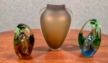 Thomas Buechner And Murano Glass, 3 Pcs. (CTF10)