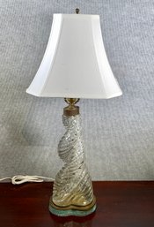 Vintage Venini And Scarpa Lead Crystal Lamp (CTF20)